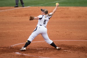 Amanda Henderson recorded seven strikeouts in just 3.1 innings of relief Wednesday night.