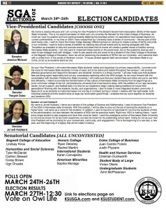 Vice Presidential candidates are Tkeyah Duke, Je’Nell Hubbard, and Jessica McLeod. 