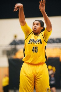 Jasmine McAllister recorded her ninth double-double of the season against USC Upstate with 17 points and 11 rebounds. 