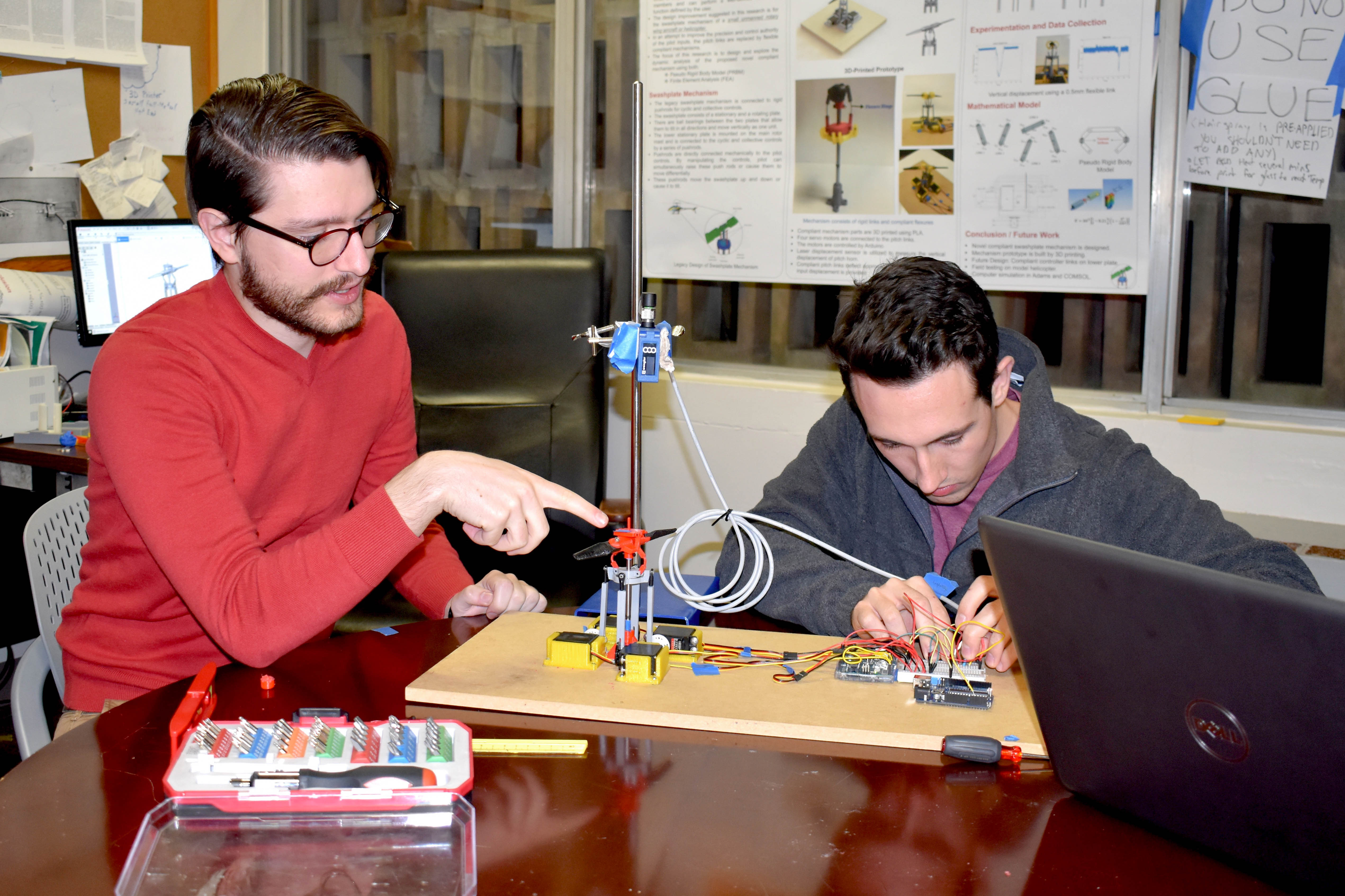 Engineering students test research on helicopter design improvements