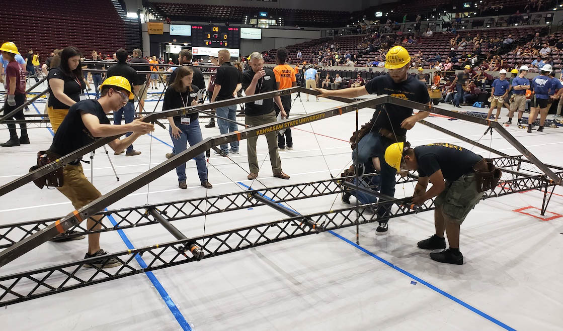 Engineering students place in top 20 at Steel Bridge Competition