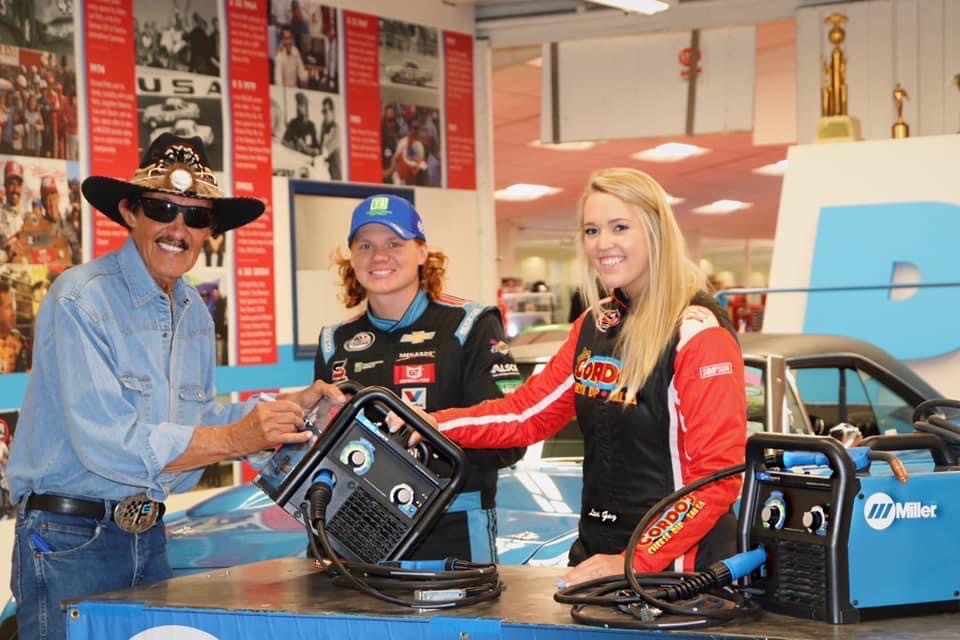 Gay (right) with NASCAR Hall of Fame inductee Richard Petty (left) and his grandson, Thad Moffitt (center) Photo provided by Lexi Gay