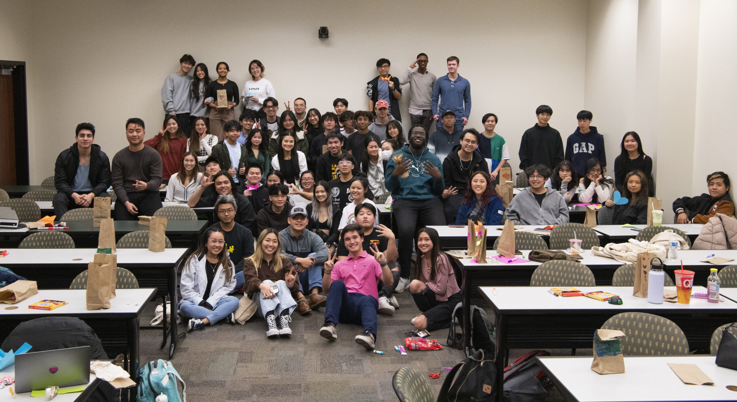 Members from the Vietnamese Student Association at KSU pose for a group photo during a GBM at Kennesaw State University, February 7, 2023.