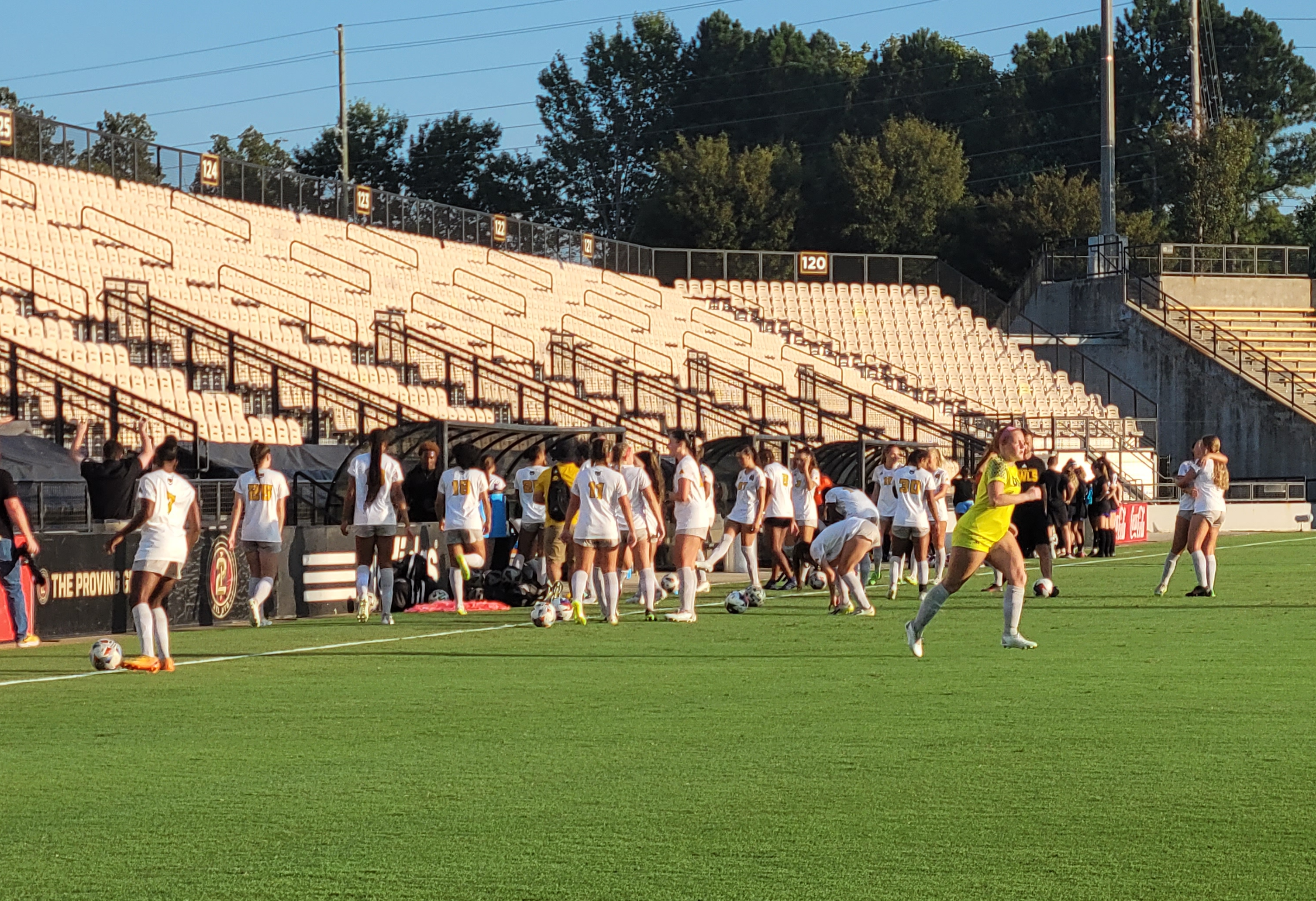 The Kennesaw women's soccer team at their game against Georgia State.