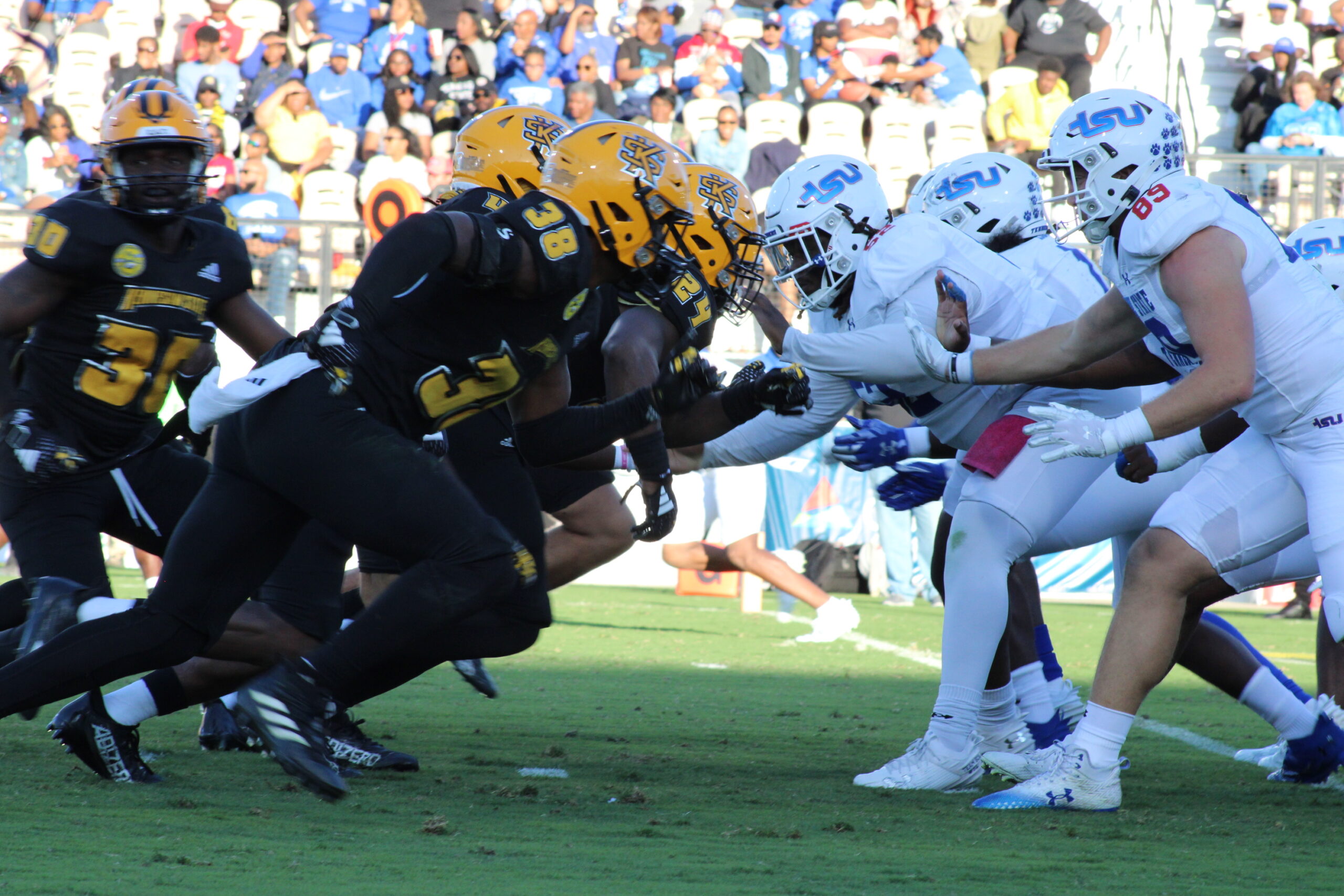 In a crushing defeat, the Tennessee State Tigers defeated the Kennesaw State Owls at the homecoming game.