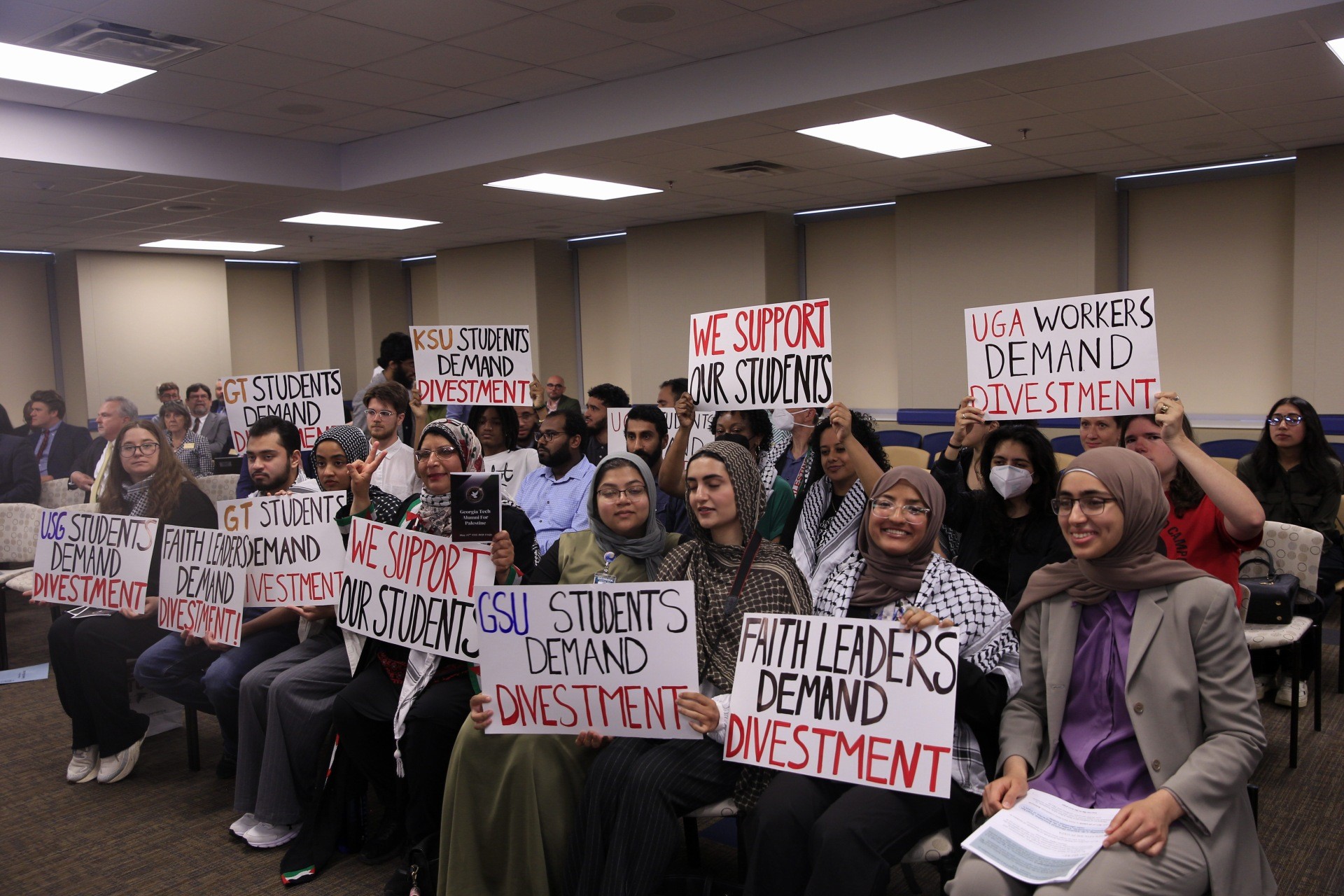 Protesters Call for Divestment at USG Board of Regents Meeting