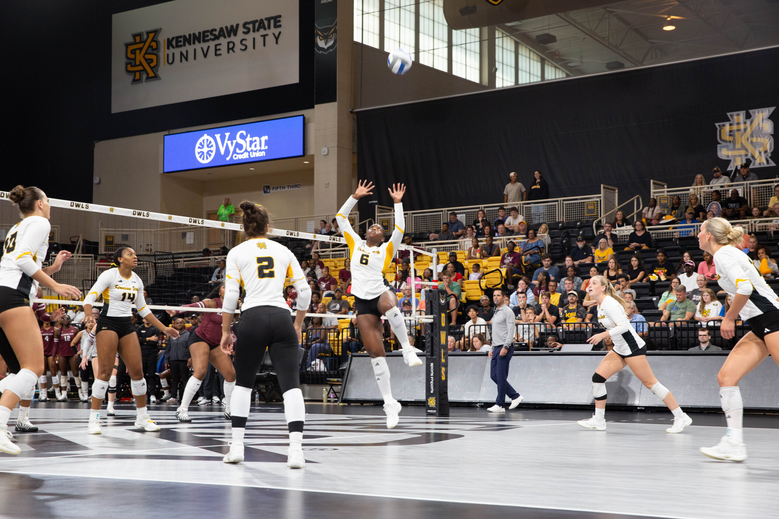 Courtney Brown sets the ball